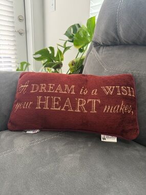 Disney Cinderella "Dream is a Wish Your Heart Makes" Reversible tapestry pillow